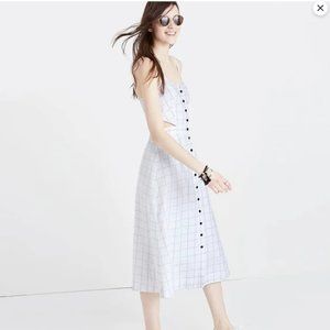 NWOT Madewell Windowpane Cutout Cami Midi Dress